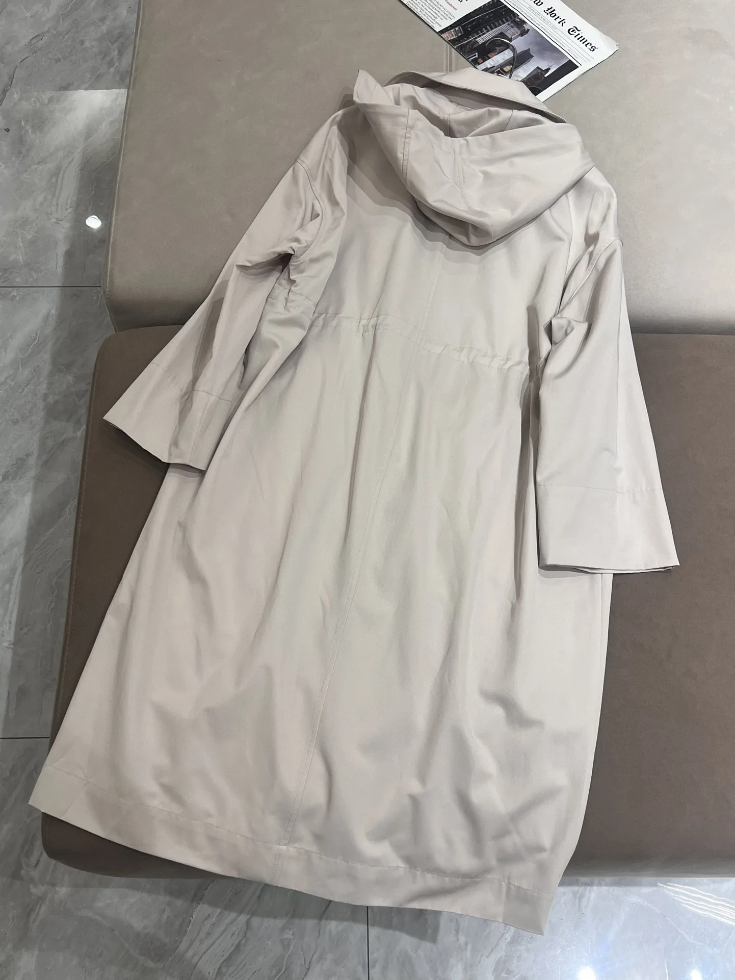 Casual spring hooded loose cotton long trench - Image 3