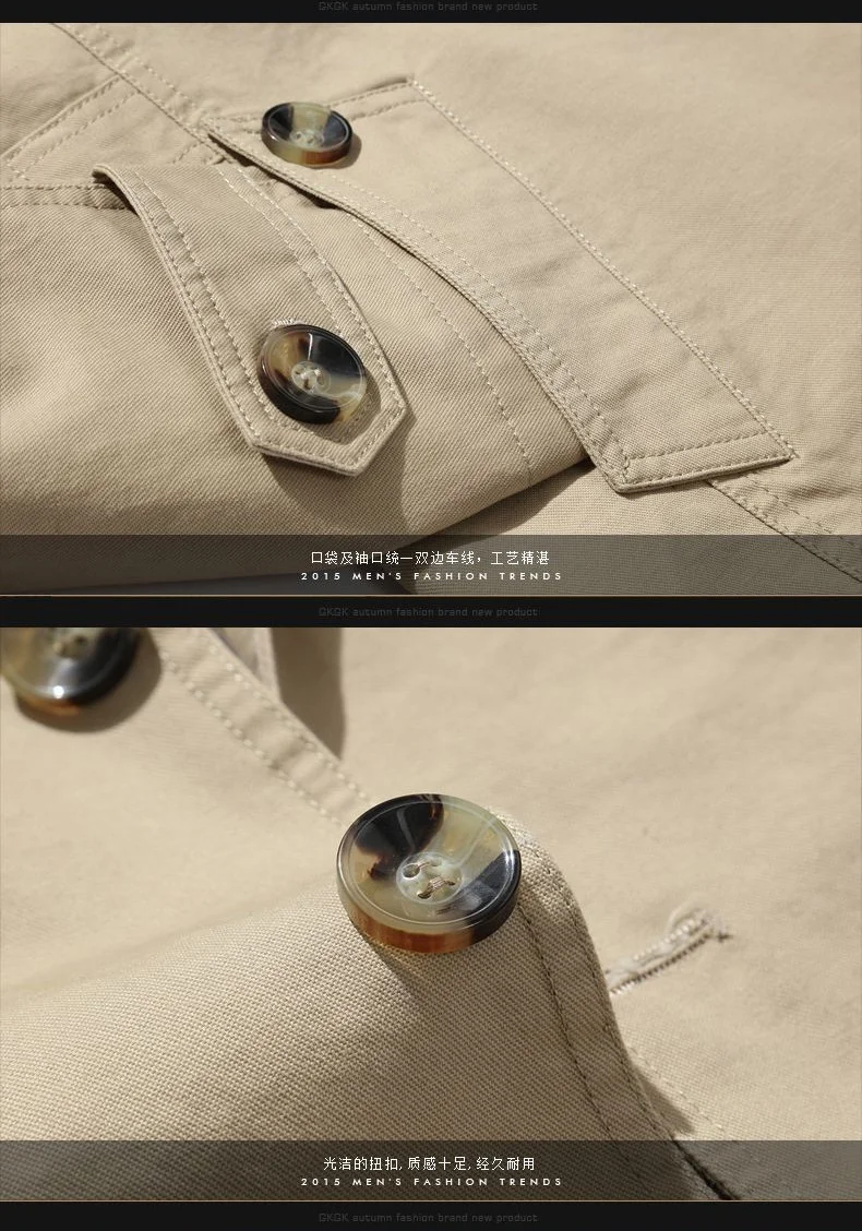 Mens Business Windbreaker Long Jackets Men Cotton Trench Coats Casual 2024 Spring Autumn Fashion Male Suit Streetwear Blazers - Image 2